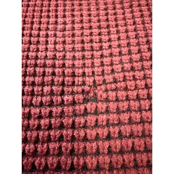Burgundy Waffle Knit Open Front Cardigan Oversized Longline Sweater Womens 2XL - Picture 3 of 8